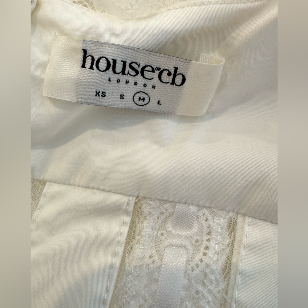House of Cb London Perle White Midi Dress Women's Size M - Picture 6 of 7